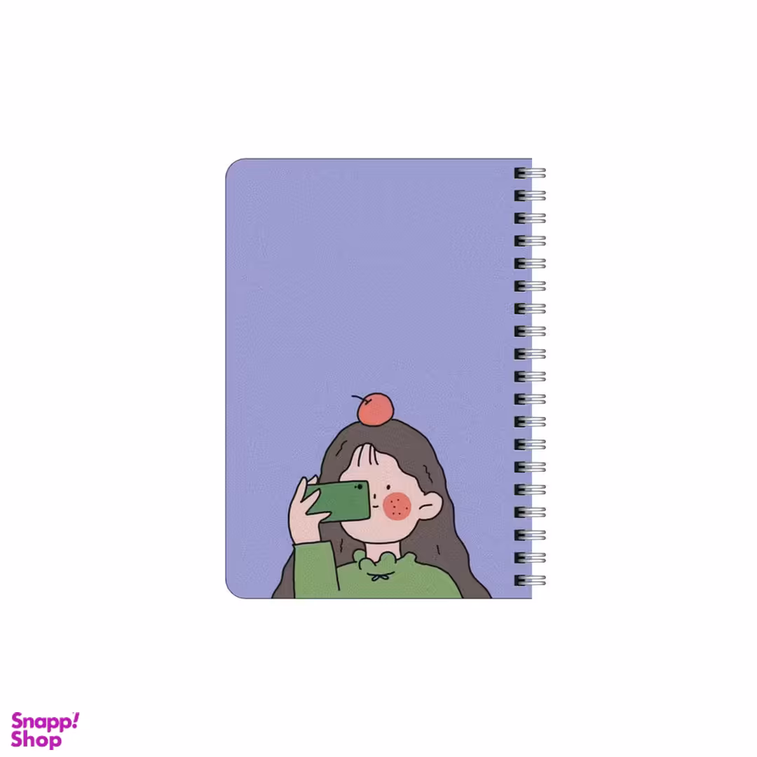 دفترچه یادداشت 80 برگ بامبیلیپ مدل چوبی طرح دختر عکاس و سیب کد 0387305