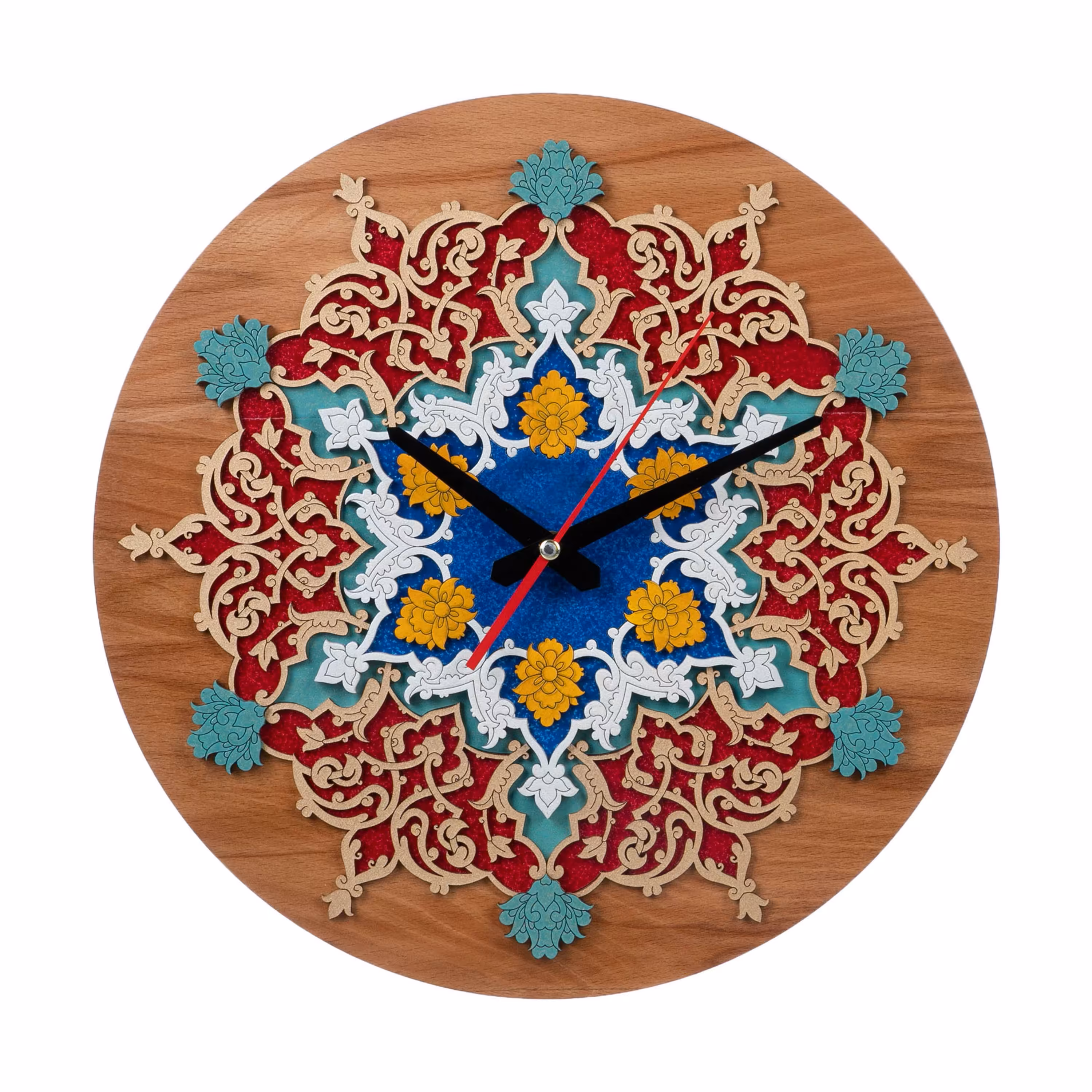 ساعت دیواری چوبی مدل کیتا کلاسیک کد CK 610-L - (قطر 35 cm)