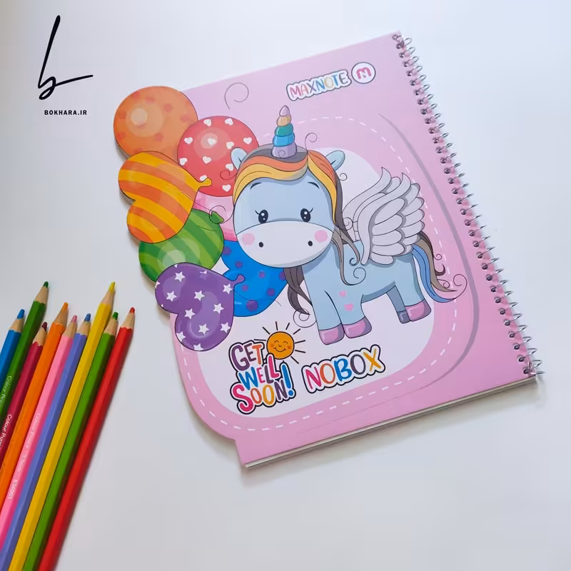 دفتر نقاشی 50 برگ مکث نوت طرح یونیکورن صورتی