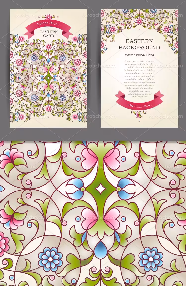 وکتور گل و بته شرقی | گرافیک با طعم تربچه