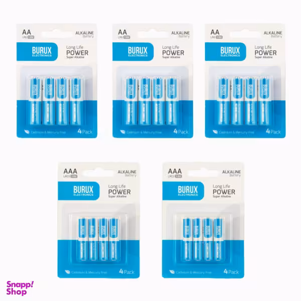 باتری قلمی و نیم قلمی بروکس مدل آلکالاین AAA-AA بسته 20 عددی