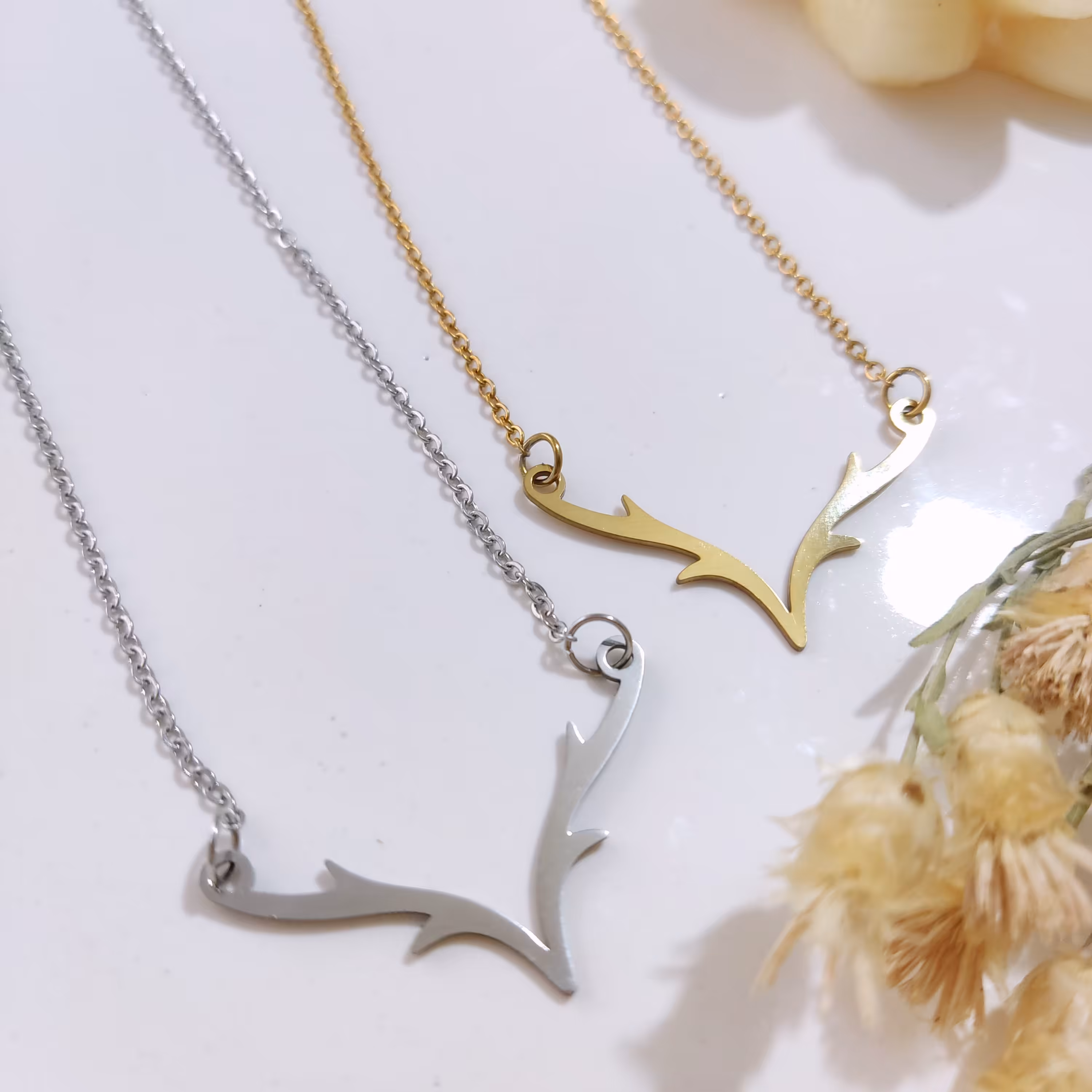 گردنبند استیل مدل شاخ گوزن