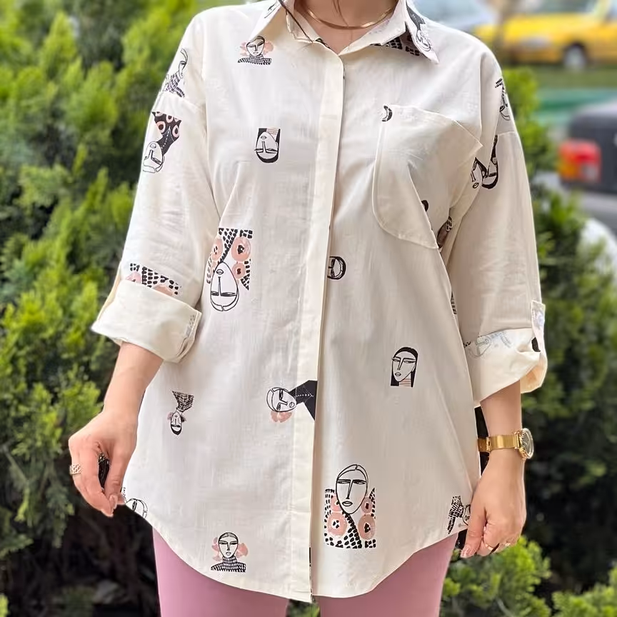 مانتو لنین نچرال ترک تنخوری شیک طرح رخ