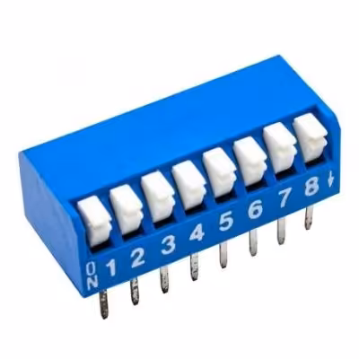 مجموعه 15 عددی دیپ سوئیچ 8 تایی پیانویی تایوانی آبی DSR-08
