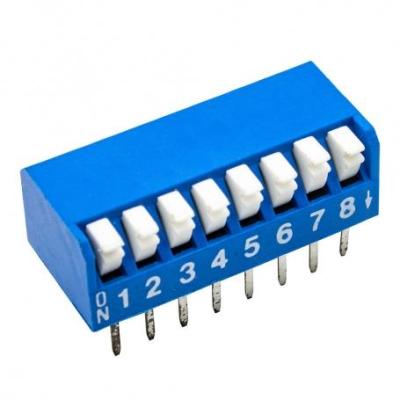 مجموعه 15 عددی دیپ سوئیچ 8 تایی پیانویی تایوانی آبی DSR-08