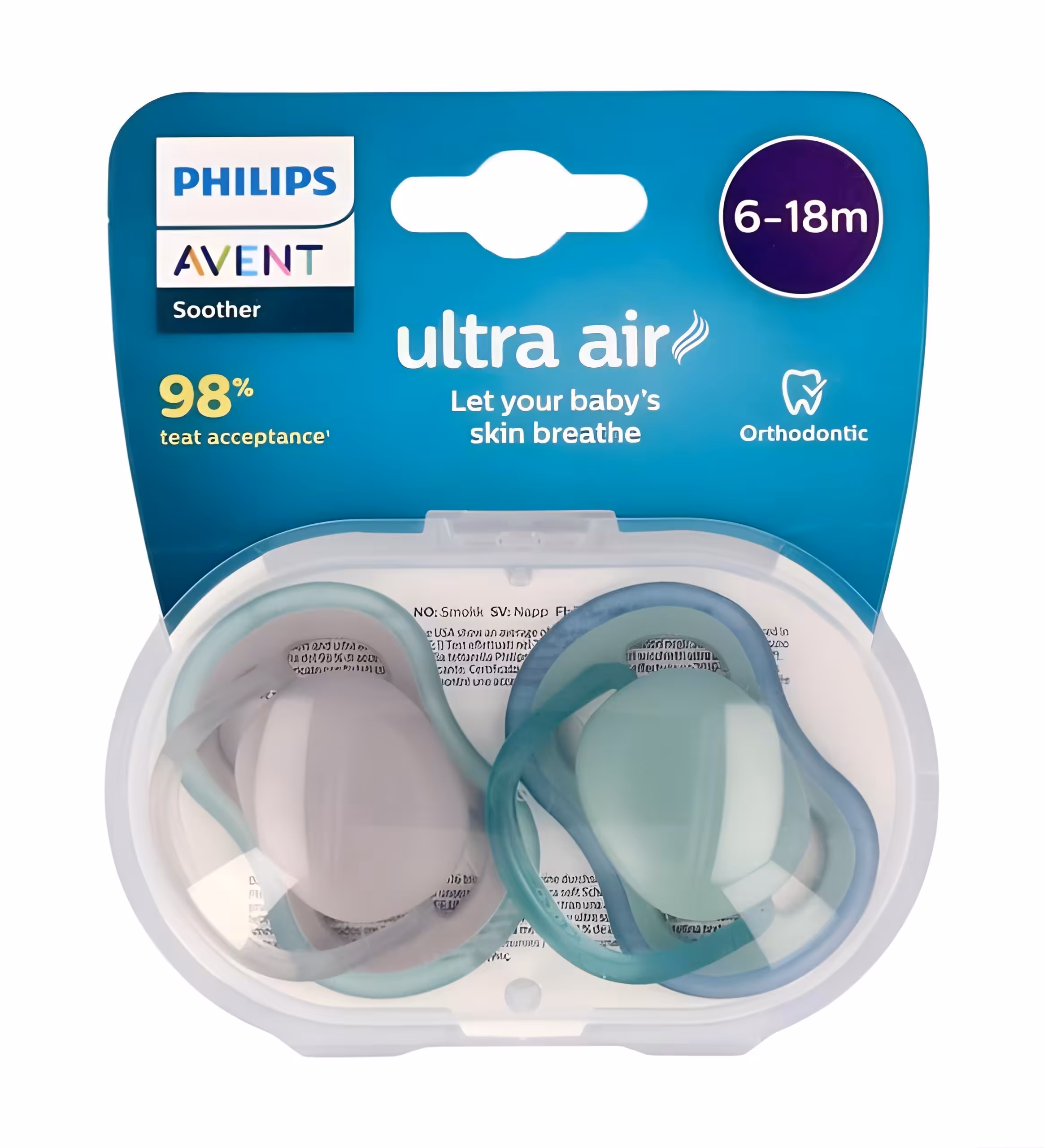 پستانک الترا ایر 6 تا 18 ماه فیلیپس اونت مدل SCF085/16 - طوسی