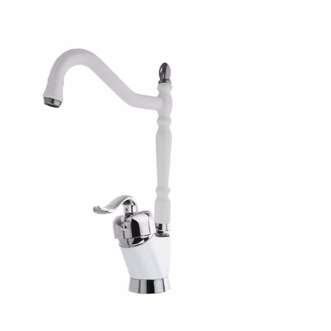 شیرظرفشویی قاجاری سفید کروم 