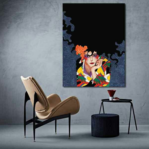 تابلو بوم چاپی لاویا نقاشی ترک طرح زن کد ART-1120