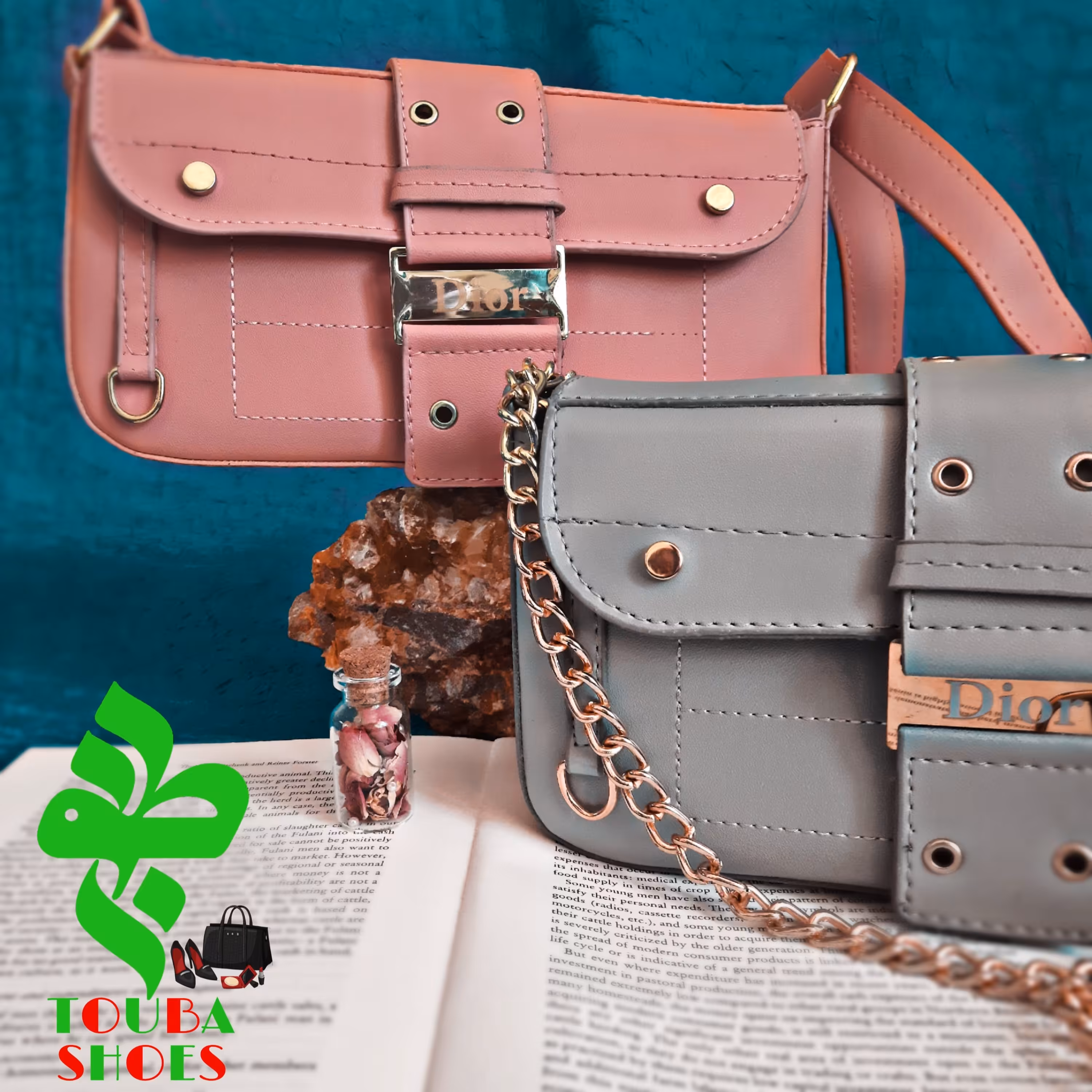 کیف دوشی زنانه مدل آینه ای رنگبندی صورتی