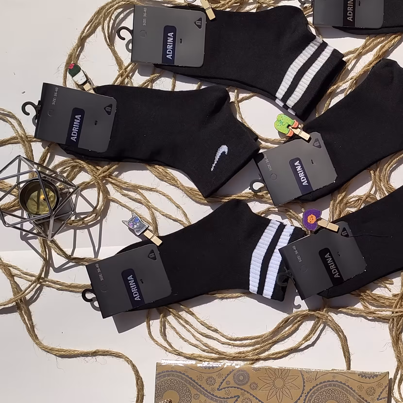 جوراب نایک و دو خط اسپرت یک پک 6 تایی فقط 159000