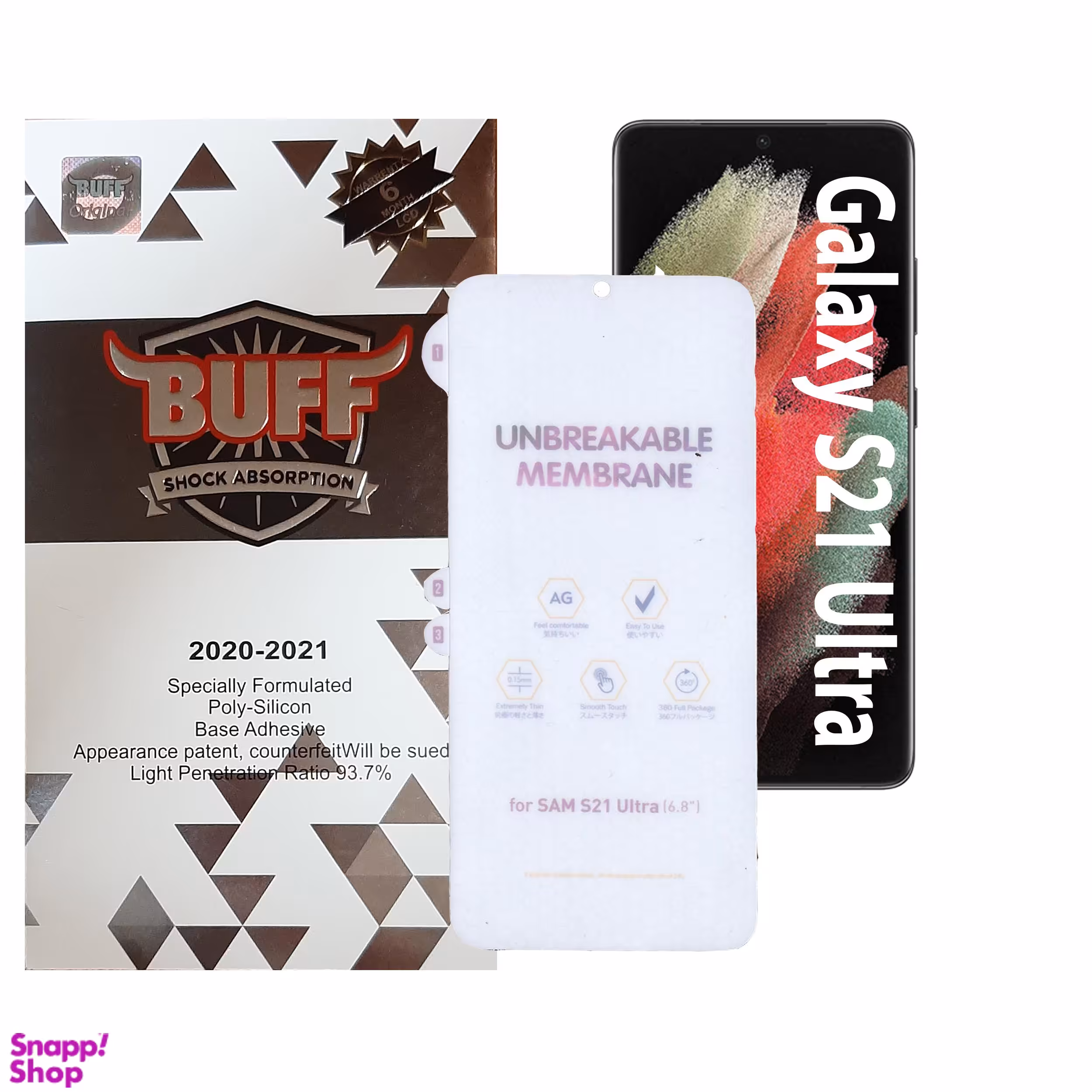 محافظ صفحه نمایش مات بوف مدل Hgm15 مناسب برای گوشی موبایل سامسونگ Galaxy S21 Ultra