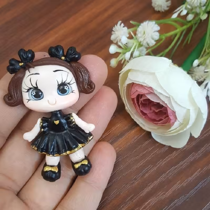 پیکسل خمیری دخترانه گیفت هدیه نشکن اکسسوری مو لباس مشکی