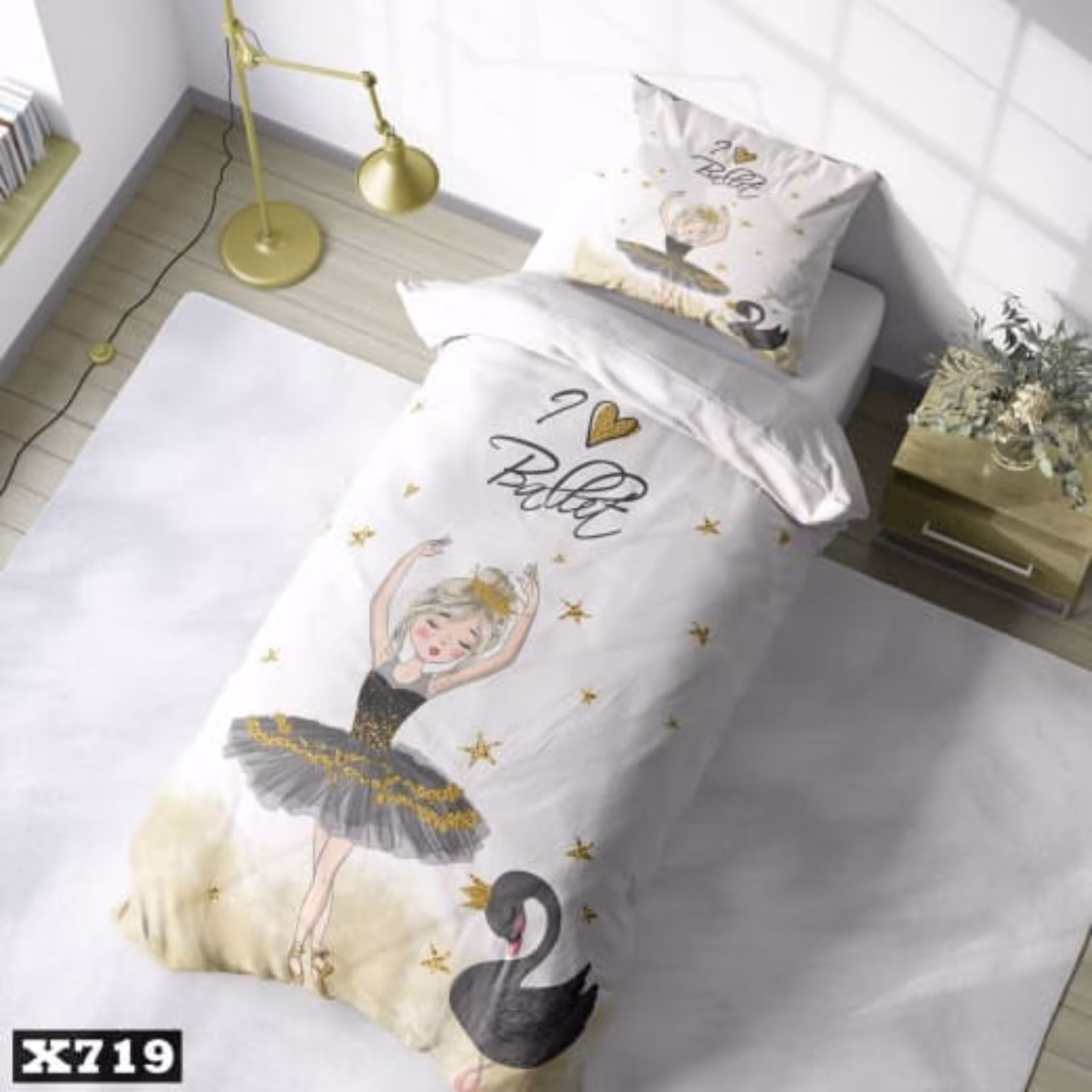 روتختی یک نفره سه بعدی کودکان و نوجوانان میکروتترون مدل پرنسس و قو