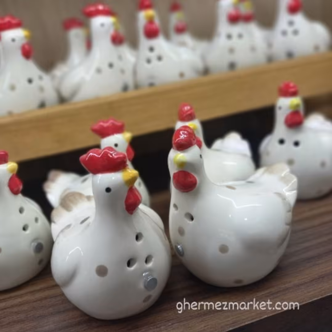 نمکدان و فلفلپاش مرغ و خروس سرامیکی، 170 گرم