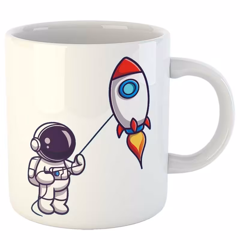 ماگ سرامیک طرح فضانورد و موشک - 4