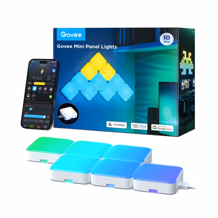 خرید پنل هوشمند 10 تایی Govee Mini Panel Lights H6069 با بهترین قیمت