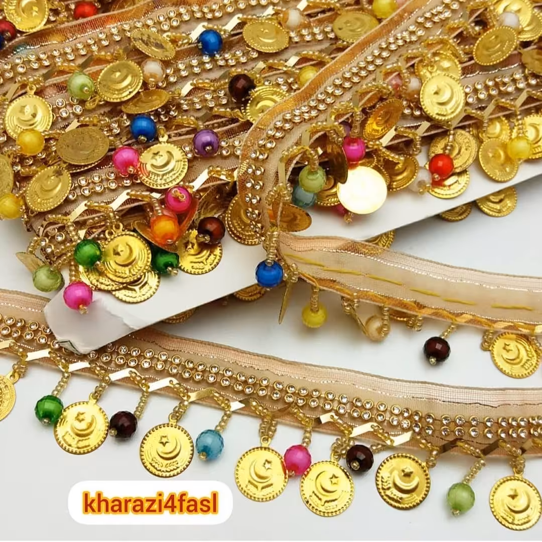 نوار سکه‌ای لباس دست‌دوز و باکیفیت تک رنگ کد024