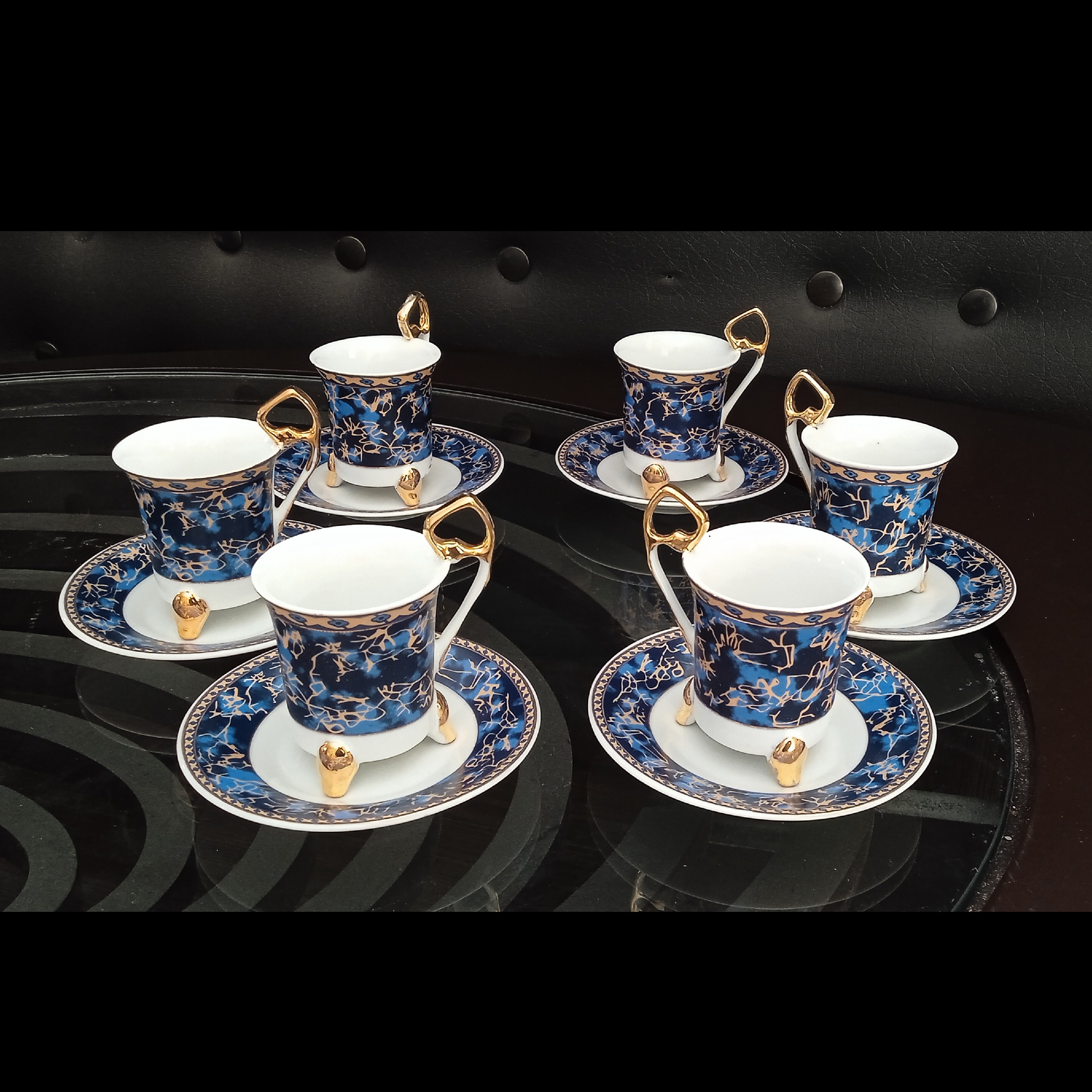 قهوه خوری چینی پایه طلایی 