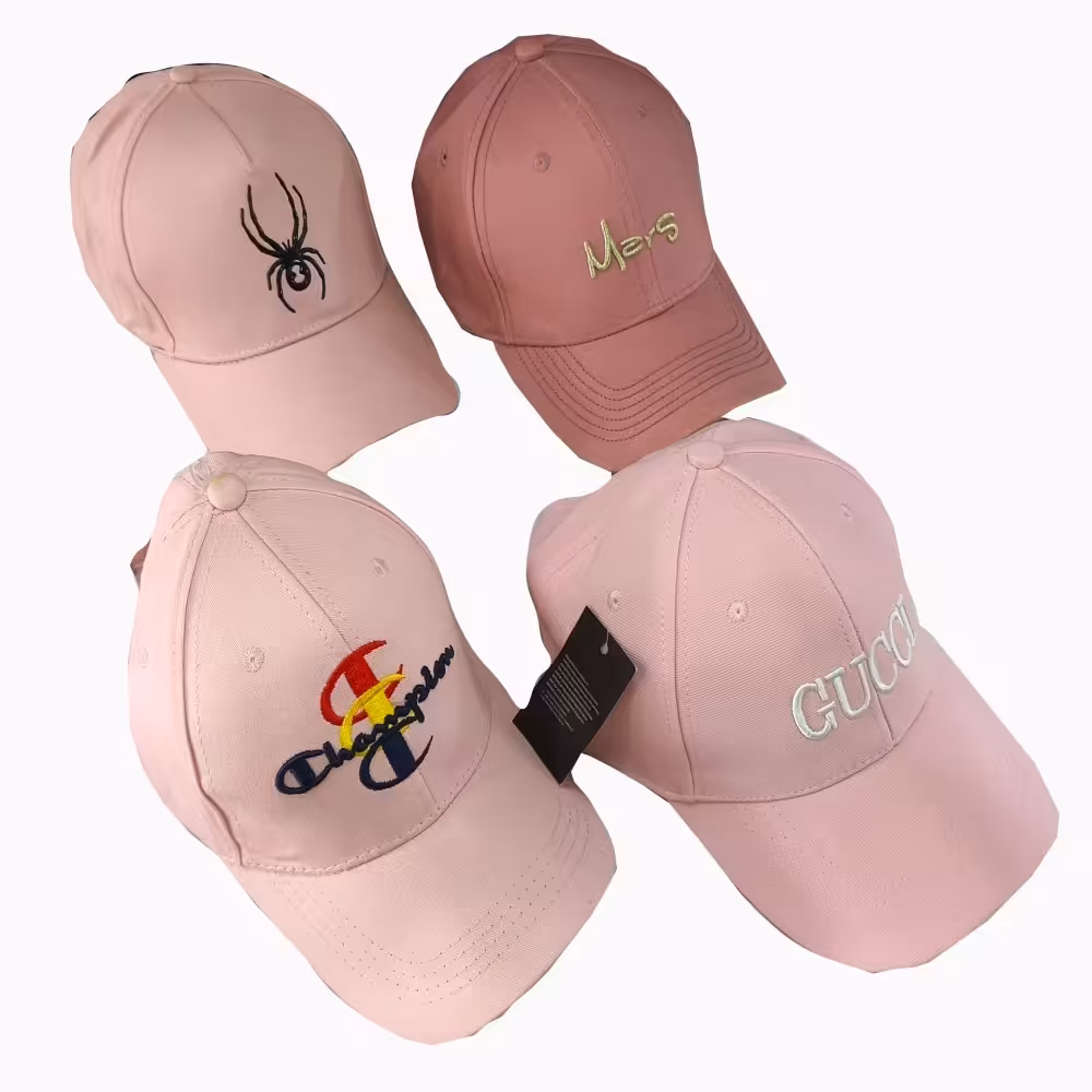 کلاه کپ لبه دار (نقاب دار) کتان (رنگ صورتی) (وارداتی)