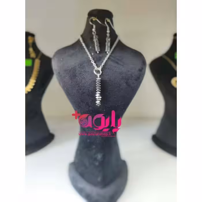 نیم ست استیل نقره ای