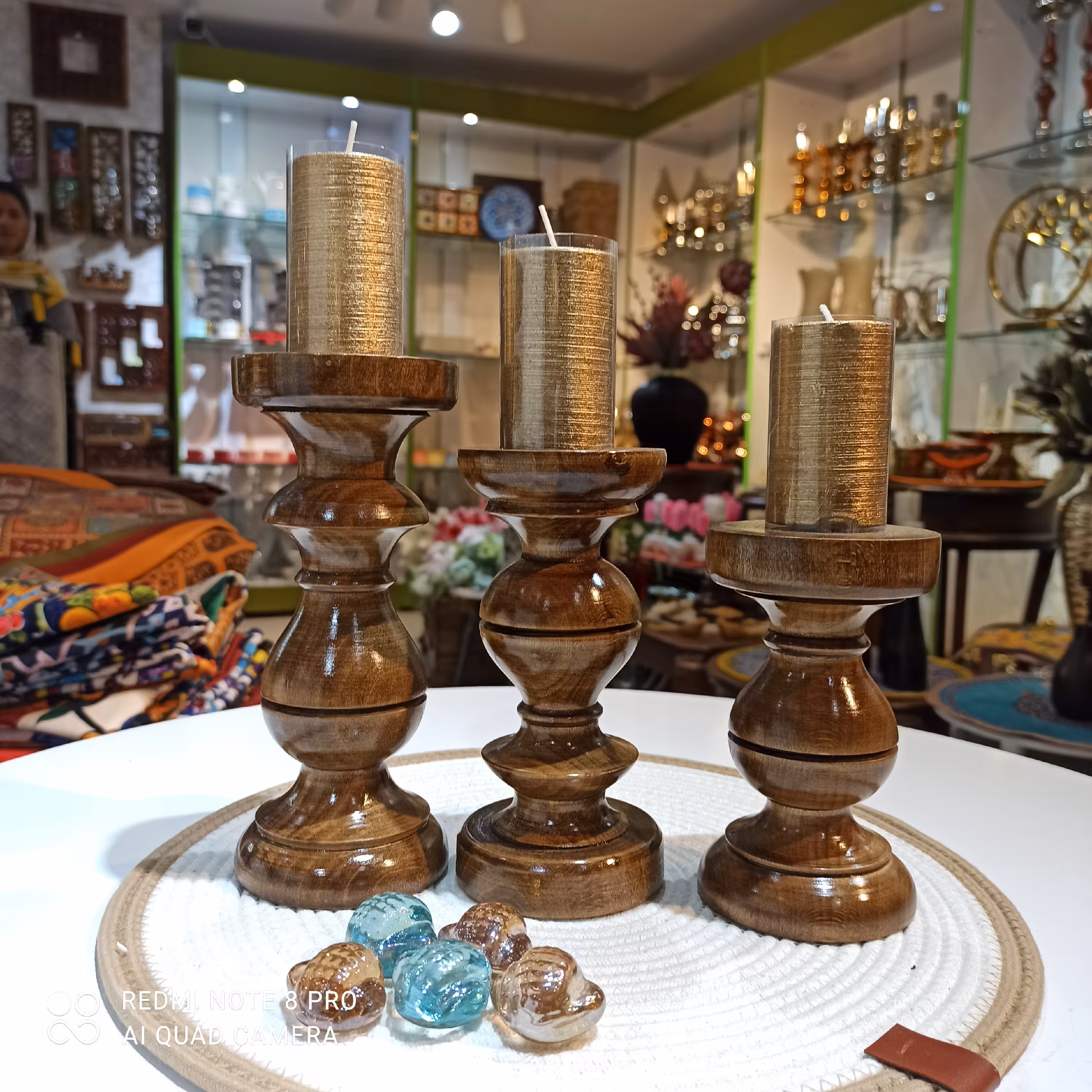 شمعدانی شمعدانی چوبی شمعدانی سه تیکه شمعدانی سه سایز  دکوری و تزئینی