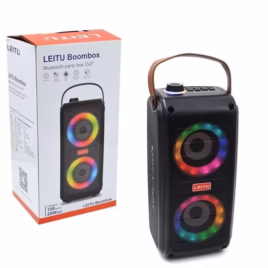 اسپیکر بلوتوث قابل حمل لیتو (Leitu) مدل boom box


