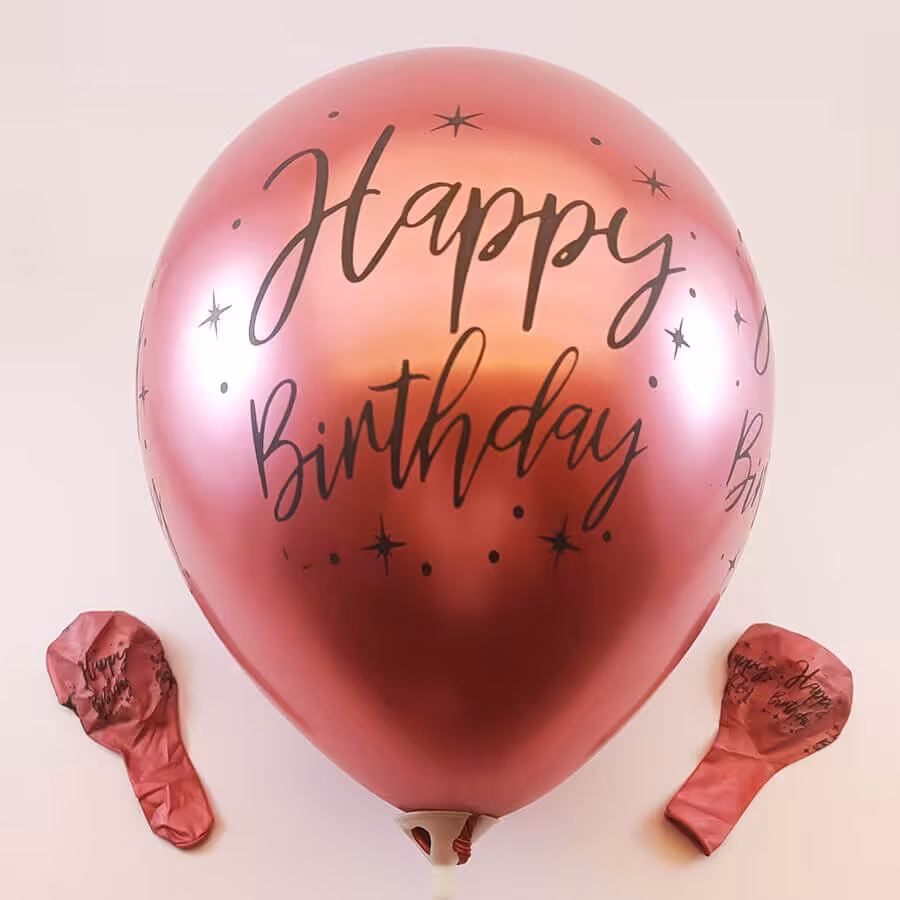 بادکنک قرمز شرابی کروم چاپدار  (12 اینچ) لاتکس باکیفیت