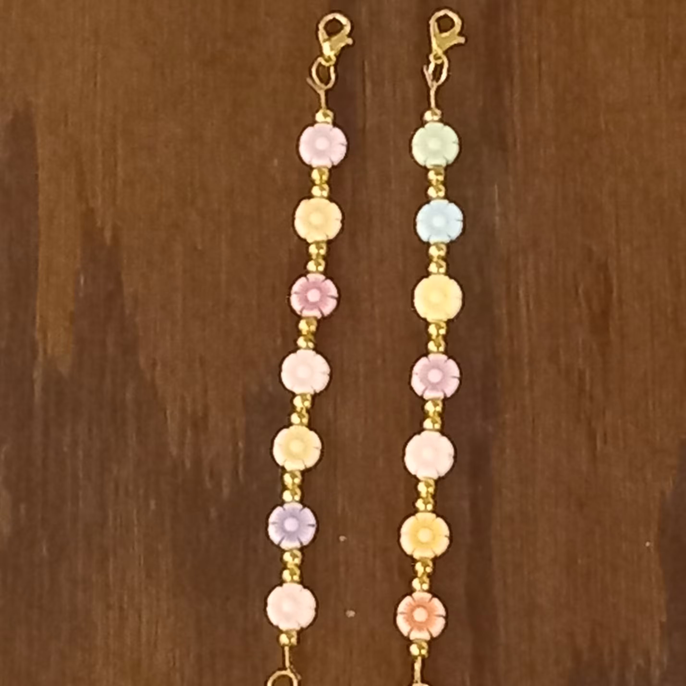 دستبند گل دار بسته ی 2 عددی