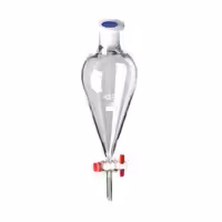 قیف دکانتور با شیر تفلونی glassco