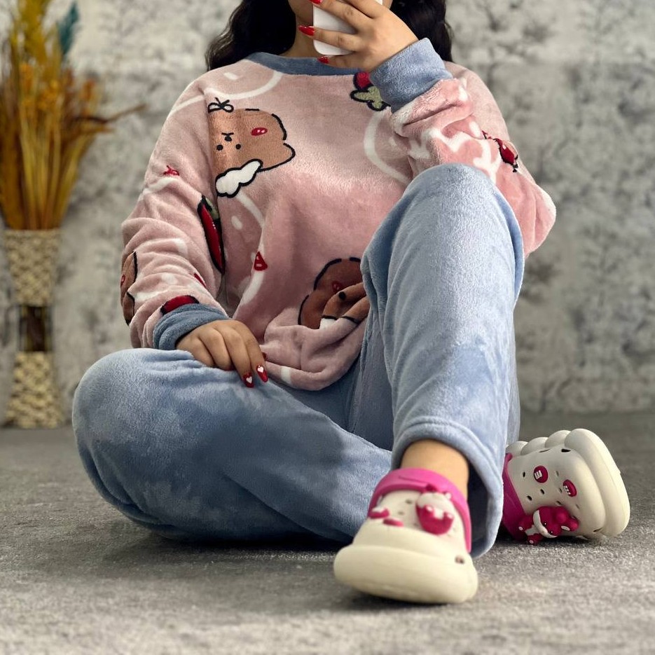 ست بلوز شلوار زنانه تدی راحتی