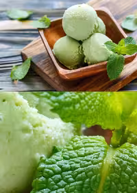 عکس با کیفیت بستنی توپی با طعم نعناع - گرافیک با طعم تربچه