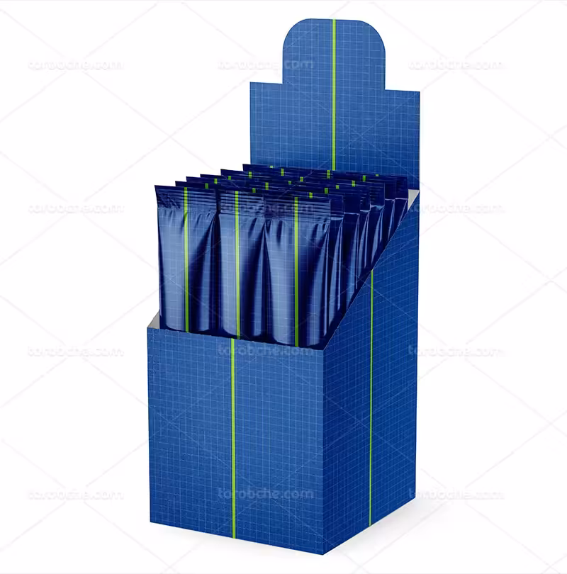 موکاپ بسته بندی نسکافه لایه باز | گرافیک با طعم تربچه