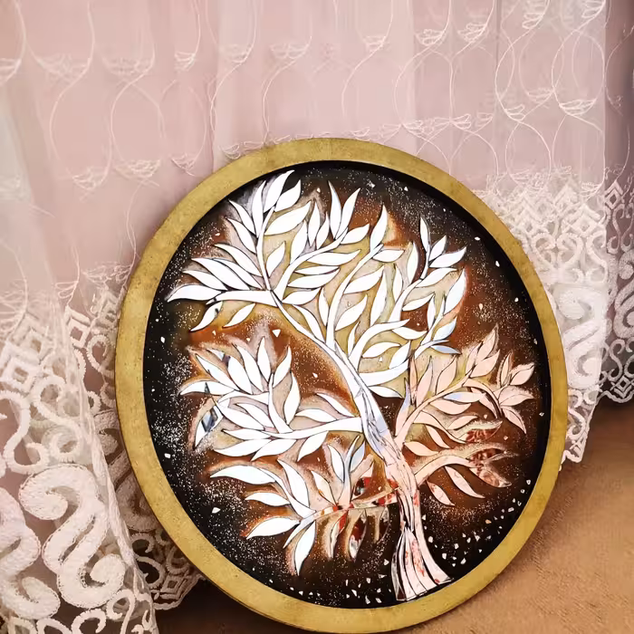 تابلودکوری جنس آینه وچوب