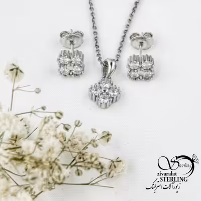 نیمست نقره گل عیار925 کد 15910