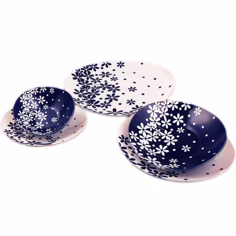 سرویس غذاخوری 26 پارچه آذین اوپال کد 811 سورمه ای