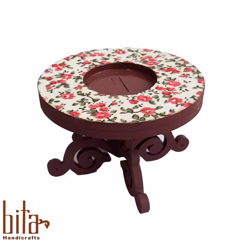 جاشمعی پایه دار  گرد با گلهای ریز