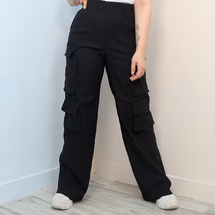 شلوار بگ شش جیب مدل کارگو جنس کتان 38 تا 48