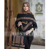 ست کیف و روسری فندی قهوه ای مشکی با کیف بزرگ و روسری نخی قواره 130 یا شال نخی فندی قهوه ای مشکی