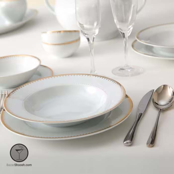 سرویس غذاخوری سپیدار 6 نفره سری ایتالیا اف 28 پارچه درجه یک