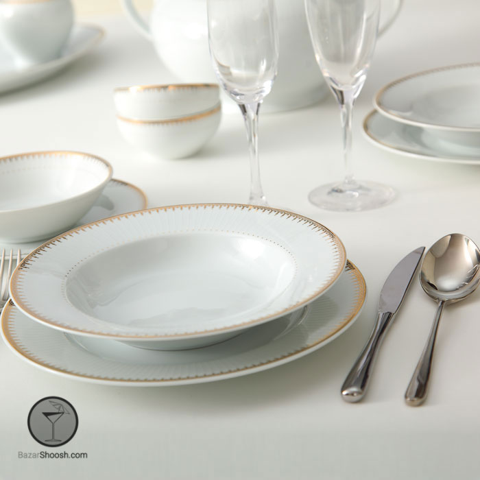 سرویس غذاخوری سپیدار 6 نفره سری ایتالیا اف 28 پارچه درجه یک