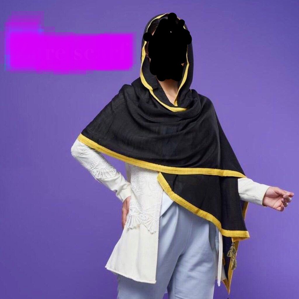 شال لنین دور نواری منگوله دار (کیفیت فوق العاده)