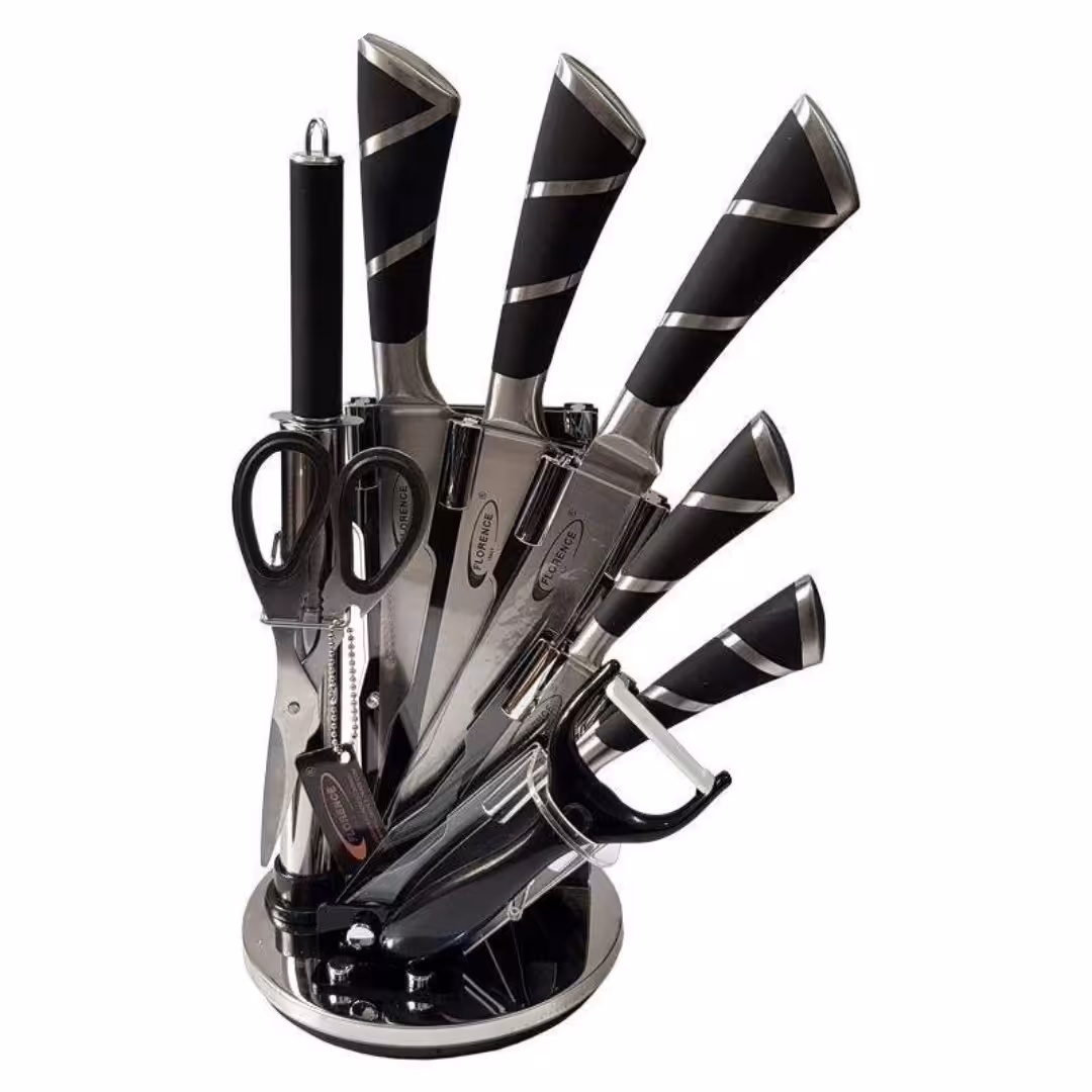 سرویس چاقو آشپزخانه رومانتیک هوم مدل(9پارچه)WLD99F