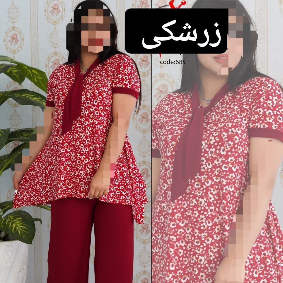 ست تیشرت شلوار گل ریز زنانه