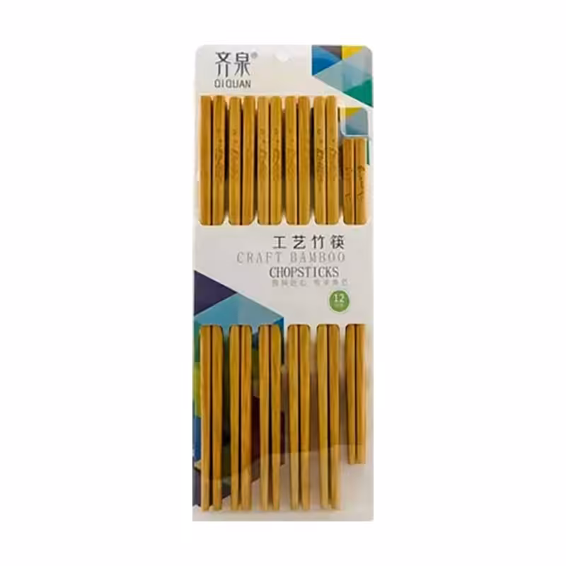 چاپستیک بامبو 10 جفتی طرح 2 (چوب غذاخوری)