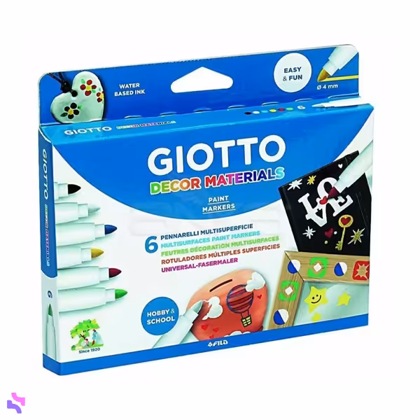ماژیک 6 رنگ جیوتو Giotto مدل Decor Materials