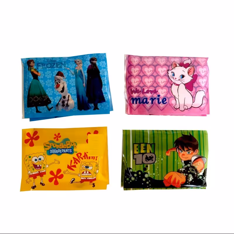 دستمال کاغذی جیبی مدل کارتونی کد CART-0021 مجموعه 4 عددی