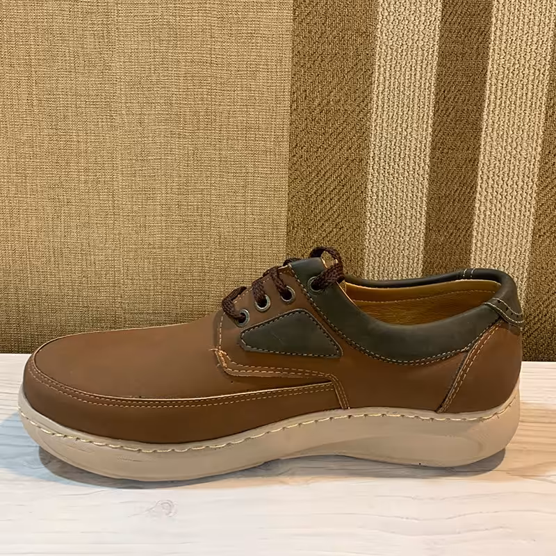 کفش چرم صنعتی مردانه روزمره کد L.40035 عسلی 