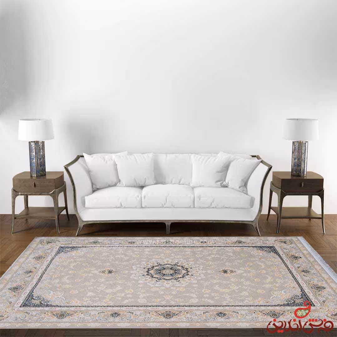 فرش ماشینی برلیان طرح شاه نشین صدفی هایبالک