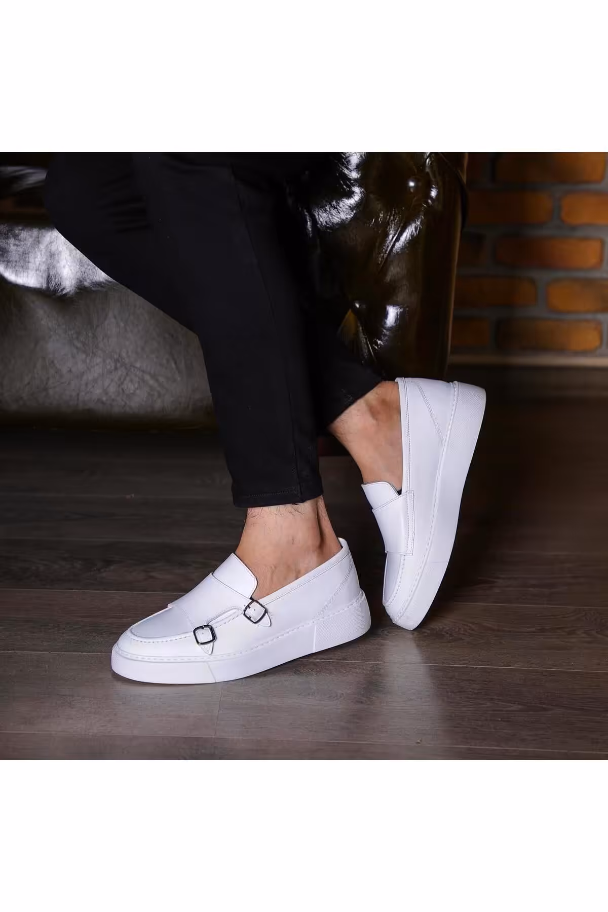 کفش های کژوال سفید مردانه VELT 9087 چرمی واقعی روزمره ByItallanoshoes