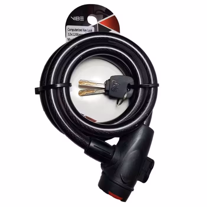 قفل دوچرخه وایب مدل کلیدی کابلی وایب 120 سانتی 